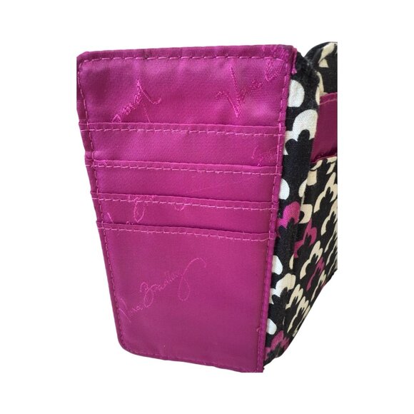 Vera Bradley Canterberry Magenta Wallet Retired Pattern 5.5" Tri Fold Snap Close - Picture 3 of 12